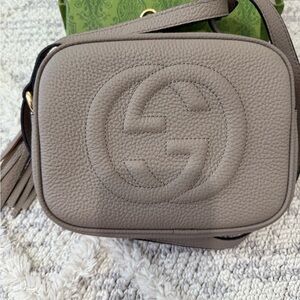 Gucci Taupe Leather Crossbody Bag